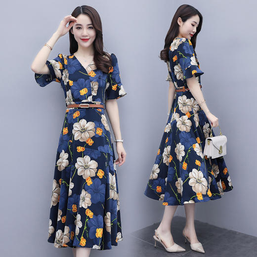 WZNH-QY20528夏季减龄显瘦收腰短袖潮流连衣裙 商品图0