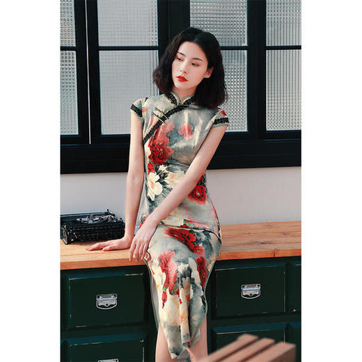 TX-19115新款改良时尚丝绸双层旗袍 商品图1