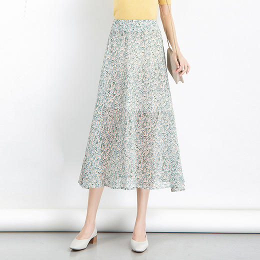 MQ-1758-2012夏季新款中长款高腰印花雪纺半身裙YY 商品图2