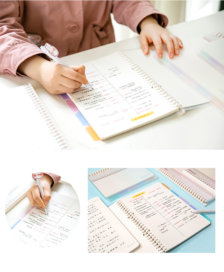 三年二班抽拉式学生a5笔记本子外壳可拆卸活页本横线简约b5方格本