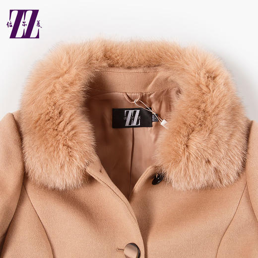 佐尔美新品中长款羊毛妮子大衣毛领单排扣毛呢外套女E44ZH78 商品图3