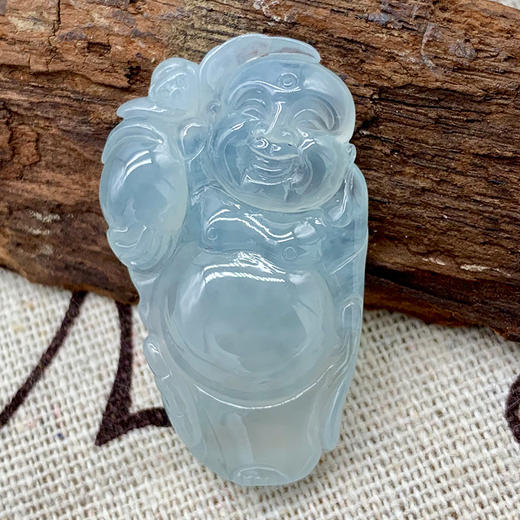 派瑞翡翠 翡翠站佛 糯冰种 无色 商品图3