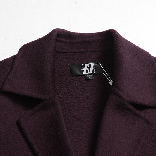 佐尔美新品冬季女装纯色百搭修身显瘦双面呢羊毛大衣外套E74SM22 商品图1