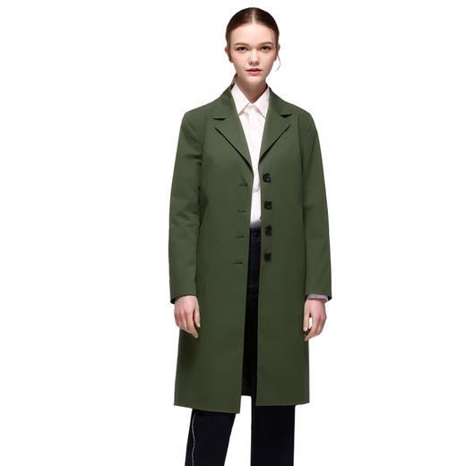 佐尔美春秋女装纯色修身显瘦中长OL风小西装外套风衣E71FZ18 商品图1
