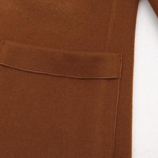 佐尔美新品冬女装纯色百搭修身双面呢羊毛山羊绒大衣外套E74SM32 商品图2