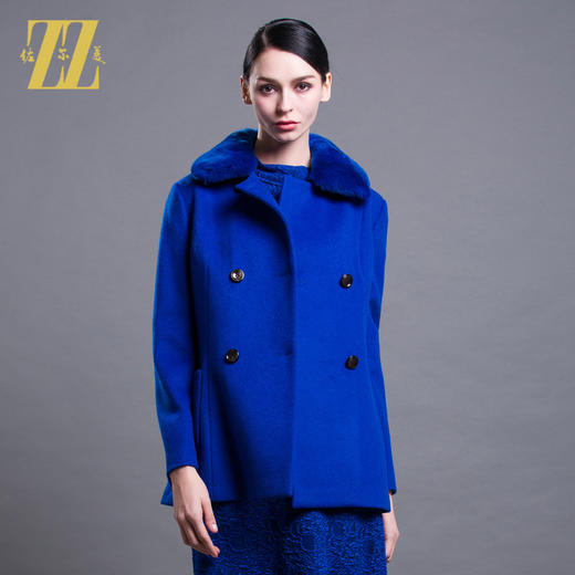 佐尔美冬款毛领羊毛大衣纯色修身显瘦毛呢大衣外套E54ZT27 商品图0