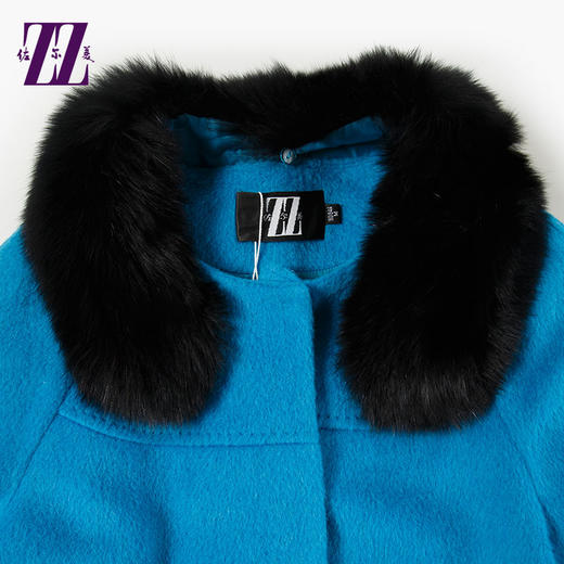 佐尔美新品毛领羊毛呢子中长款大衣中老年女装妈妈外套E44ZH90 商品图3