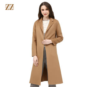佐尔美新品秋冬新品纯色羊毛双面呢中长款中老年女士大衣E74SM11