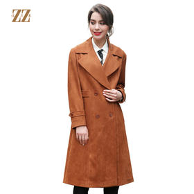 佐尔美春秋季新品纯色典雅减龄中老年女士过膝风衣外套E83FZ07