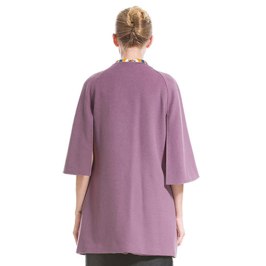 佐尔美冬装羊毛大衣 斗篷七分袖圆领中长款毛呢外套女呢子E44ZH66 商品图1