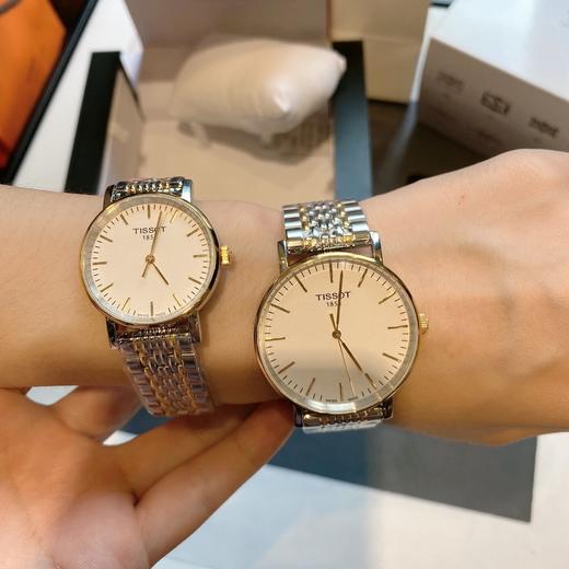 天梭情侣款钢带手表