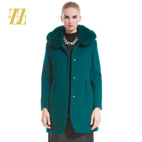 佐尔美毛领羊毛大衣女冬季气质显瘦毛呢外套女中长款E44ZH47