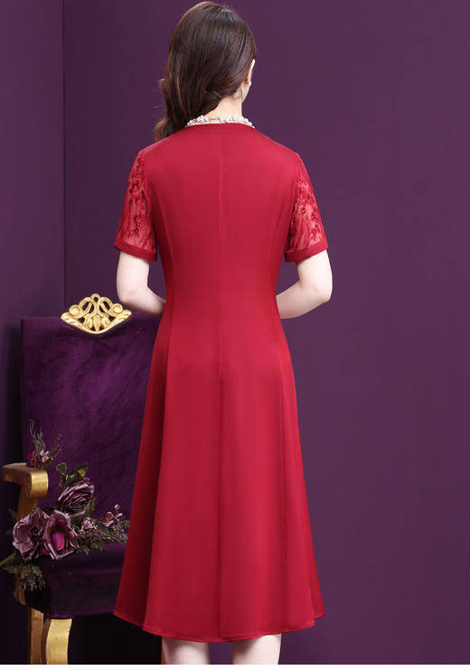 WXY-611109真丝新款夏婚礼宴会显年轻大码桑蚕丝礼服 商品图2