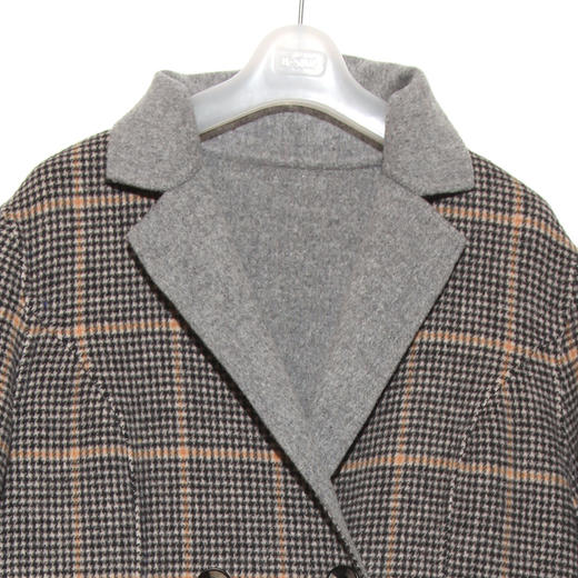 佐尔美冬季新品 潮流格纹中老年女士减龄羊毛双面呢大衣E84SM10 商品图1