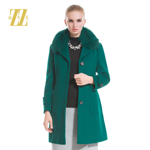 佐尔美羊毛大衣女 羊毛呢子女毛领毛呢外套女中长款E44ZH61 商品图0