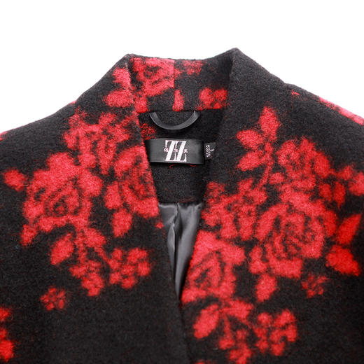 佐尔美新品冬季新品女士花案短款羊毛妈妈装外套E74ZD39 商品图1