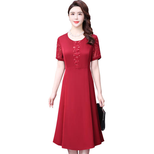 WXY-611109真丝新款夏婚礼宴会显年轻大码桑蚕丝礼服 商品图7