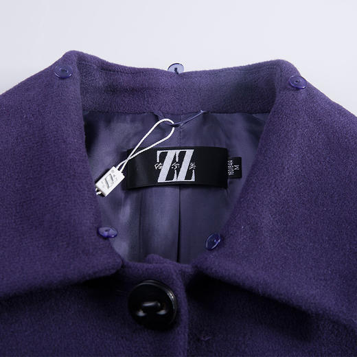 佐尔美冬季毛领大衣单排扣纯色羊毛大衣女羊毛外套E54ZT17 商品图3