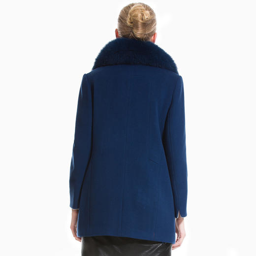 佐尔美冬款新品羊毛大衣女中长款毛领毛呢外套E44ZH68 商品图1