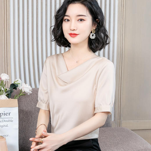 XFFS-103新款高档缎面上衣洋气小衫 商品图4