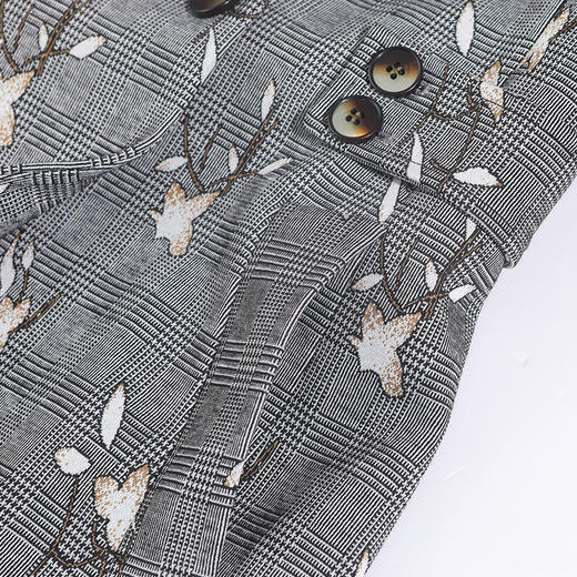 佐尔美春秋新款气质减龄女士过膝风衣中长款格纹宽松外套E83FZ32 商品图3