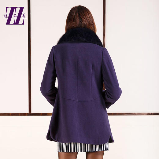 佐尔美冬季女装大码冬季毛呢外套毛领呢子大衣E54ZH13 商品图4