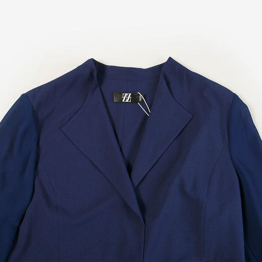 佐尔美春秋季女装时尚休闲中袖西装领中长款外套大码E61CC09 商品图1