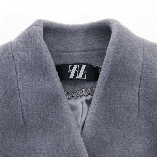 佐尔美冬季女装纯色百搭羊剪绒羊毛呢子大衣外套E64YJ56 商品图2