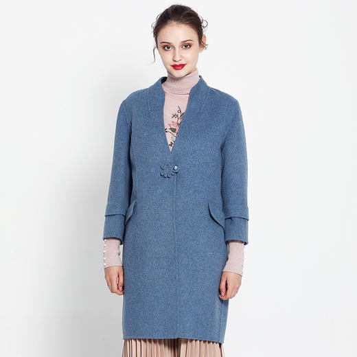 佐尔美ZZ 新品反季热销女士中长款羊毛双面呢大衣羊毛外套E64SM17 商品图1