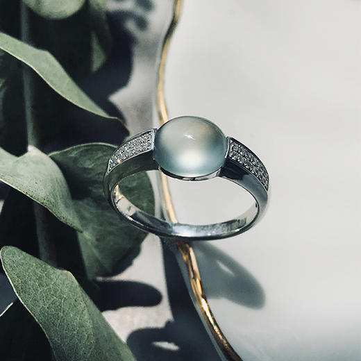 白冰翡翠白金戒指（可定制） 商品图0