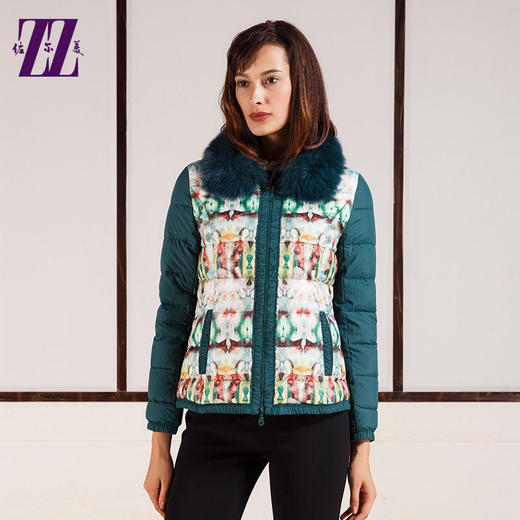 佐尔美短款纯色羽绒服女新冬季毛领羽绒服短款E44YH11 商品图0