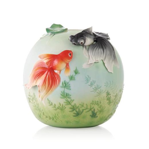 【6F】法蓝瓷乐陶陶 金鱼瓷瓶 商品图0