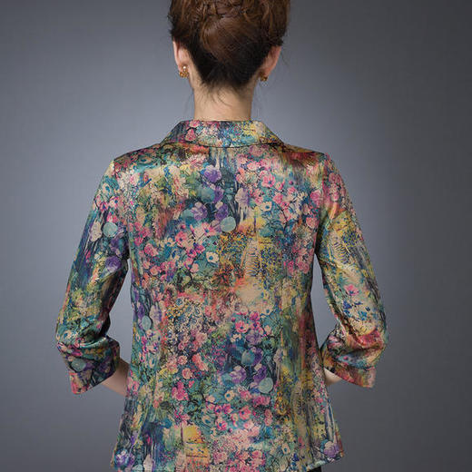 W-FGY21702夏新款宽松大码印花妈妈装薄款打底衬衫 商品图4