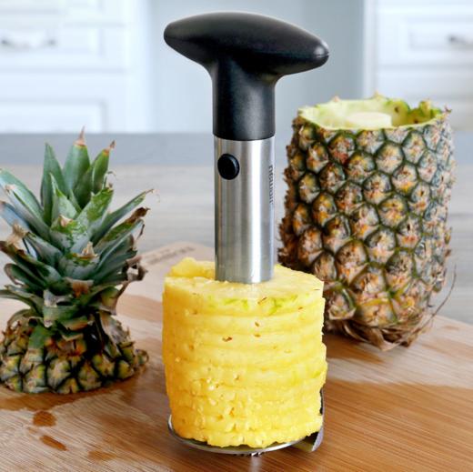 日用】菠萝削皮神器304不锈钢菠萝抽芯取肉去眼夹切菠萝工具削菠萝刀