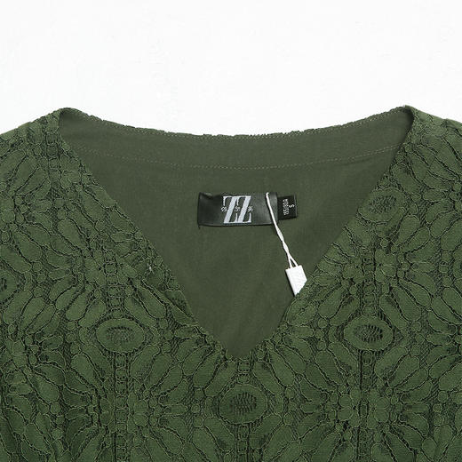 佐尔美新品秋季上新女士修身显瘦纯色气质镂空连衣裙E81LL06 商品图2