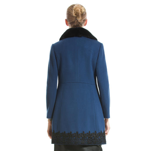 佐尔美冬季新品中长款羊毛大衣毛领毛呢外套 呢子E44ZT50 商品图1