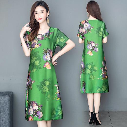 MQ-JYH217夏季气质中长款短袖遮肚子香云纱连衣裙YY 商品图3