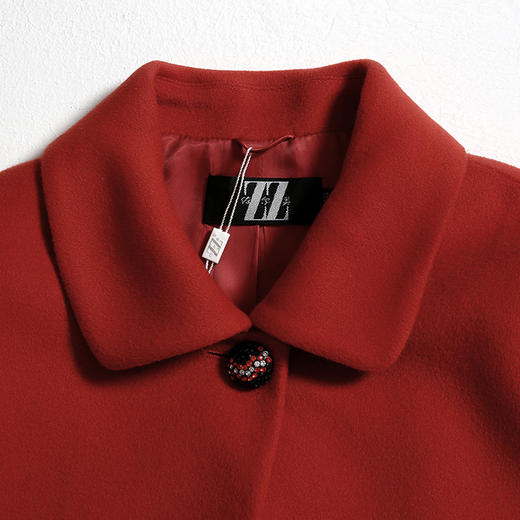 佐尔美秋冬新品纯色保暖修身羊毛呢子外套大衣E64ZD46 商品图1