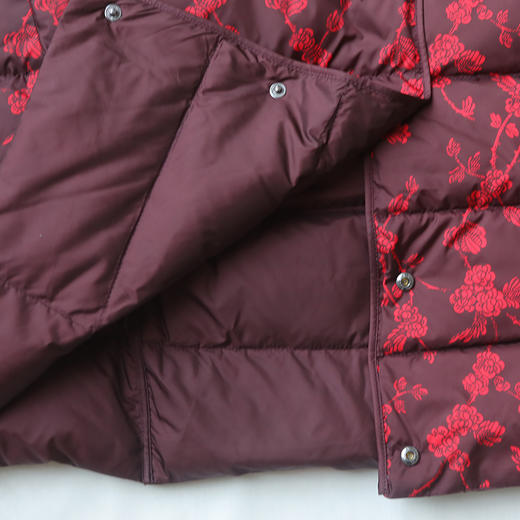 佐尔美冬季新款双穿长款复古印花连帽羽绒服E94YY09 商品图3