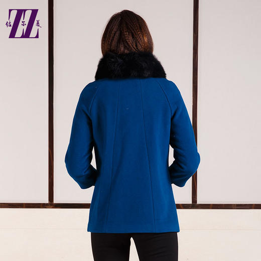 佐尔美女装中袖羊毛大衣短款毛大毛领毛呢外套女E54ZH29 商品图4