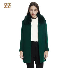 佐尔美新品秋冬新品中长款毛领羊毛呢子中老年女士外套E64ZH42
