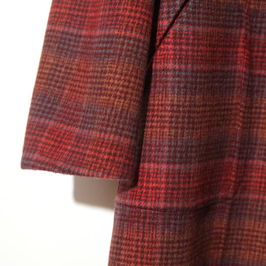 佐尔美新品秋冬新品 中老年格纹长款两面穿羊毛双面呢大衣E84SM13 商品图3