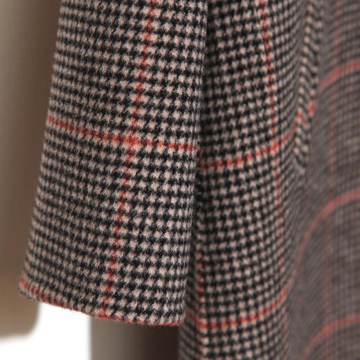 佐尔美新品秋冬新品 潮流格纹中老年羊毛双面呢大衣E84SM08 商品图3