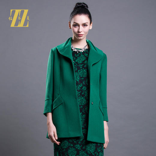 佐尔美冬季新款长款纯色修身显瘦单排扣羊毛大衣女外套E54ZZ23 商品图0