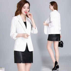 W-5717新款休闲流行条纹气质轻薄小西装