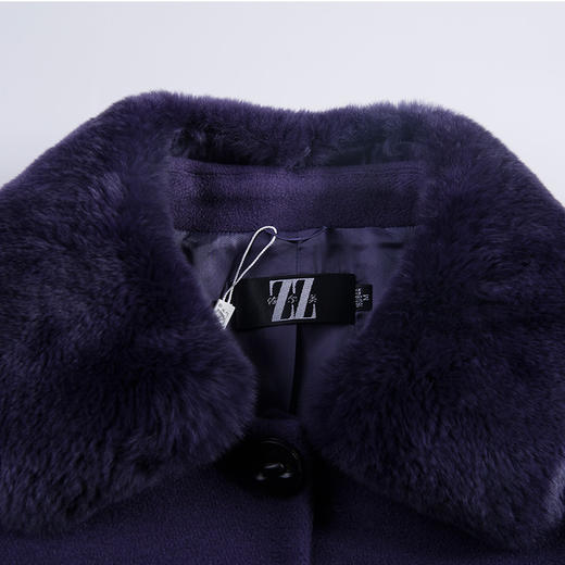 佐尔美冬季毛领大衣单排扣纯色羊毛大衣女羊毛外套E54ZT17 商品图2