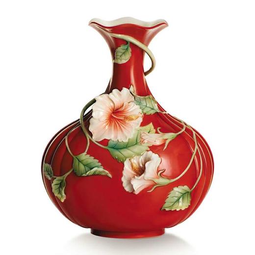 【6F】法蓝瓷旺富木槿 木槿花瓶 商品图0