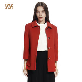 佐尔美秋冬新品纯色保暖修身羊毛呢子外套大衣E64ZD46