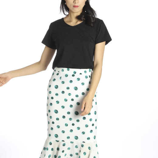 丁摩 纯棉短袖显瘦V领T恤18-02DB99-24.05.31 商品图8