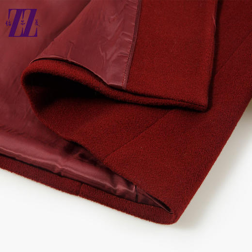 佐尔美女装中袖羊毛大衣短款毛大毛领毛呢外套女E54ZH29 商品图2